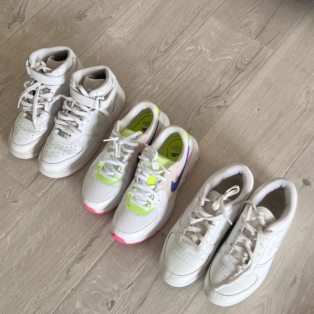 Nike and Fila White Sneakers Size 7